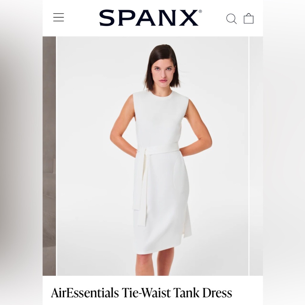 SPANX AirEssentials Tie-Waist Tank Dress - White